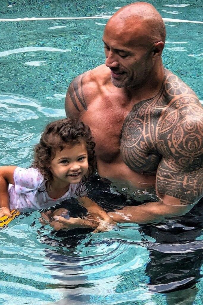 Dwayne Johnson with Daughter